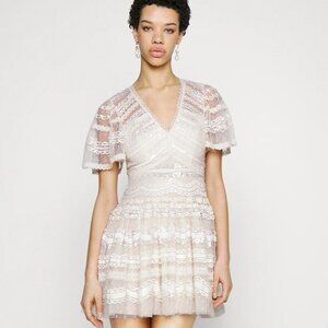 Needle & Thread - Luna Sequin Micro Mini Dress × Champagne / US 6